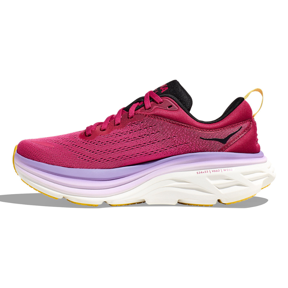 HOKA Women's Bondi 8 - Red Cherries/Jubilee Pink Yarrow